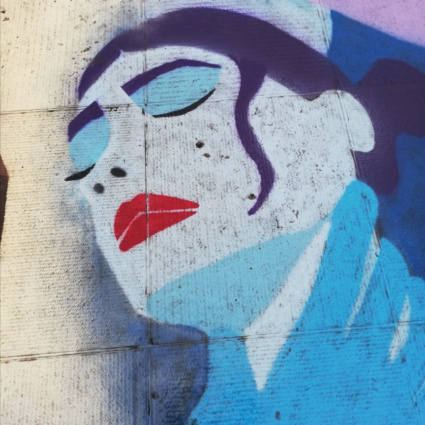 fresque street-art - femme violentée - strangulation
